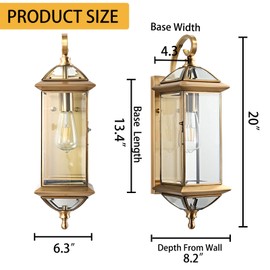 ShinYouneL Large Outdoor Wall Lights 20Inch Copper Exterior Light Fixture Waterproof Wall Lantern Oil Rubbed Brass Porch Light Sconces for Porch & Patio Garage Entryway