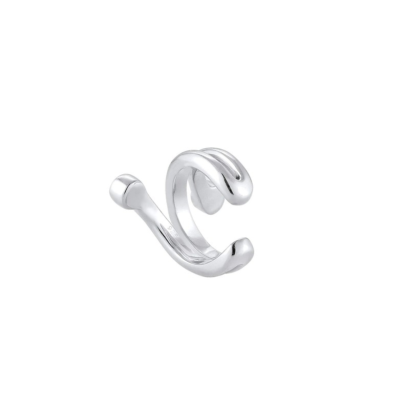 Elli Earrings Ear Cuff Single Crystals 925 Silver, Sterling Silver,