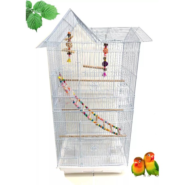 Mcage Large Bird Flight Cage W/Toys Canary Aviary Parakeet Cockatiel