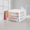 Sterilite 3-Pack Wide 3 Drawer Unit, Plastic Desktop Organizer with