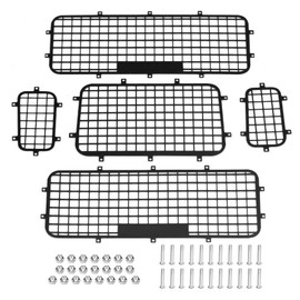 Dilwe RC Car Window Protective Nets, Pack of 5 Metal RC Window Protection Net for Traxxas TRX-4 1/10 Scale RC Crawler Car Remote Control Accessories