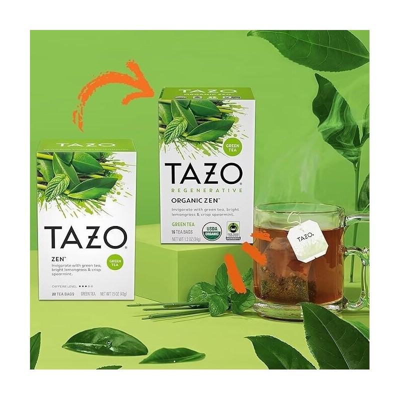 Tazo Tea Green Tea - Organic Zen 16 Bag(S)
