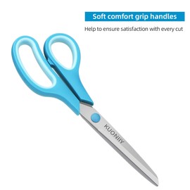 KUONIIY Scissors 8 Inch Soft Comfort-Grip Handles Sharp Blades, 3/Pack