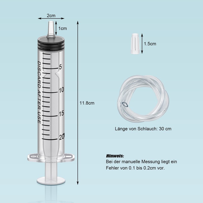 Pack of 30 Plastic Syringes 20 ml, Measuring Syringe Disposable
