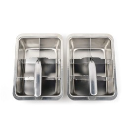 RSVP Endurance Stainless Steel Large Cube Ice Tray, Set of 2