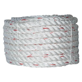 SGT KNOTS Twisted PolyDac/Combination Rope - Triple-Strand Twisted Design, Heavy-Duty, OSHA Approved 5/8" for Industrial Fall Protection, Camping, Cargo Tie-Downs, and Fishing (3/4" x 100ft, White)
