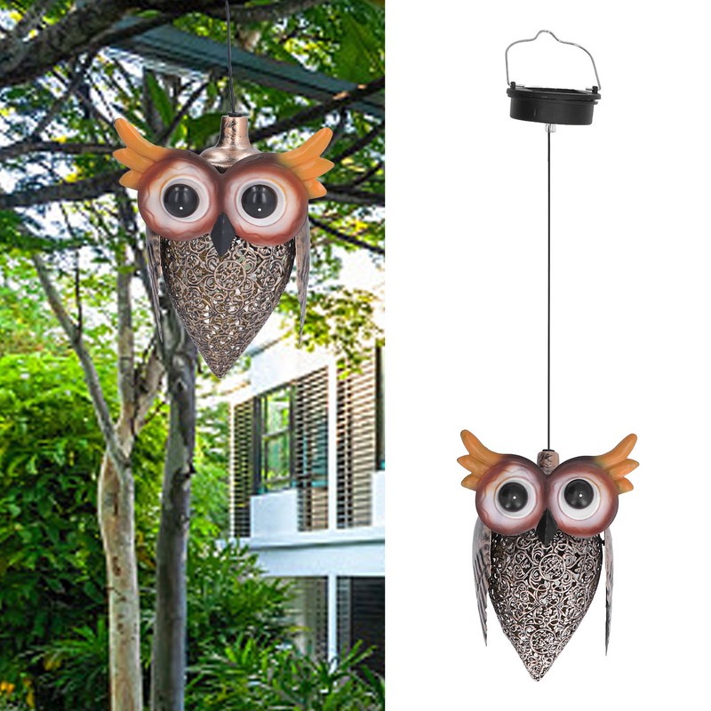 Hanging Solar Light LED IP55 Waterproof Night Owl Design Peaceful