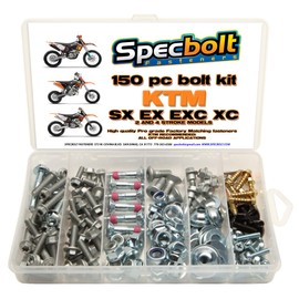 150pc Specbolt KTM SX EX EXC 2 or 4 Strokes Bolt Kit Maintenance MX Dirtbike OEM Spec Fastener 2 STROKES: 50 60 65 85 105 125 250 300 360 380 550 AND 4 STROKES: 250 350 400 450 500 520 525 530 620 640