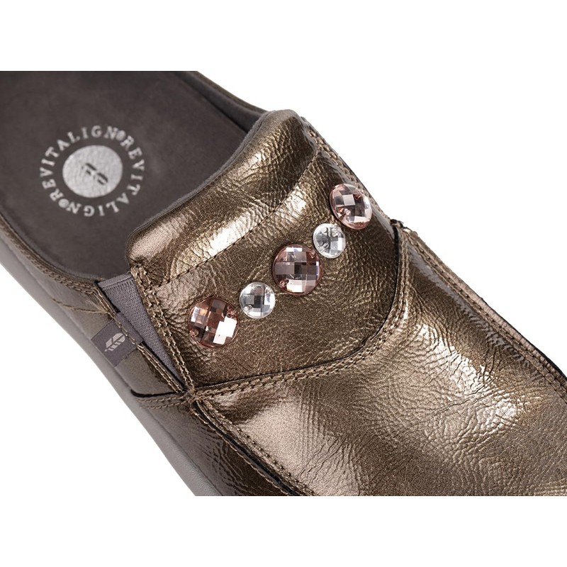 REVITALIGN Women's Siesta Dazzle Mule, Pewter, 7.5