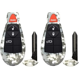 2x Camouflage New Keyless Entry 4 Buttons Remote Start Car Key Fob Fobik IYZ-C01C Compatible with 300 Challenger Charger Durango Grand Cherokee