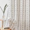 jinchan Boho Curtains Linen Blend Curtains for Living Room Black