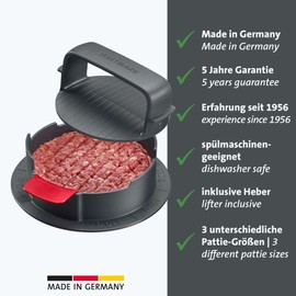 Westmark Vario Plus Hamburger Maker - Robust burger press for patties, individual patty sizes adjustable, clean use, also for vegan burgers - ABS