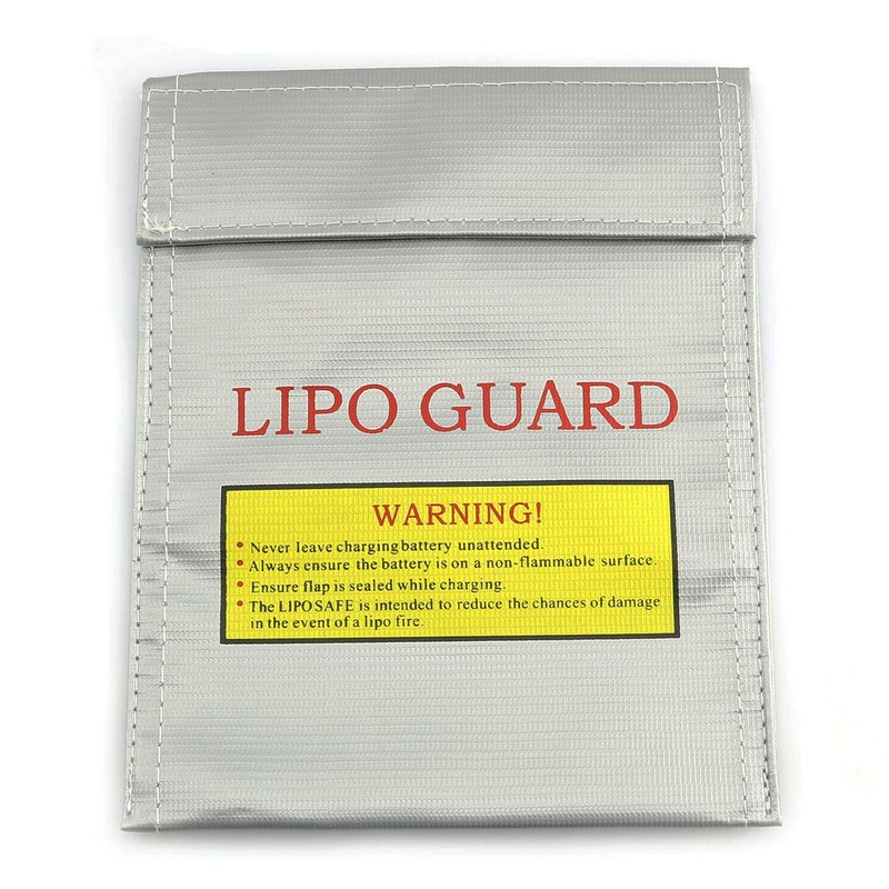 RLECS RC Lipo Safe Bag Fireproof Lipo Guard Silver Lithium