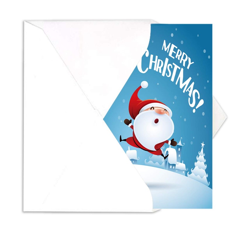 36 Pack Cute Cartoon Merry Christmas Cards, with 36 White