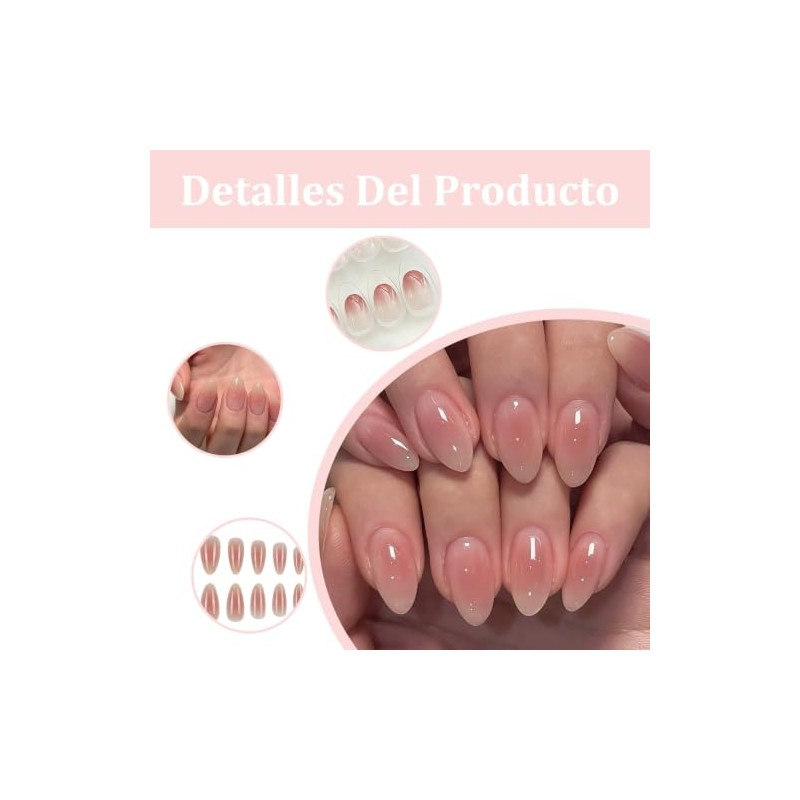 48 Piezas Uñas Press On,Uñas Postizas De Cortas Largas De