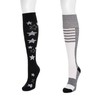 MUK LUKS Women's 2 Pack Cotton Compression Knee High Socks,