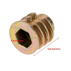 50pcs M4*8mm Screw-in Nut Threaded Insert Nuts Hex Socket Drive Furniture Bolt Fastener Connector for Wood Insert Threaded Interface Screws