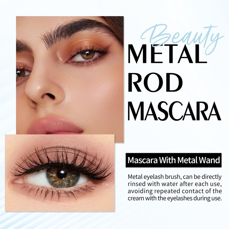 White & Brown Metal Iron Wand Lash Primer & Mascara