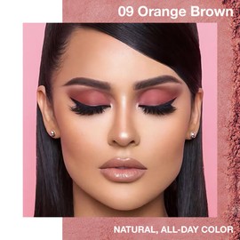 FERLYHR Single matte eyeshadow - Low Saturation neutral eyeshadow, Waterproof Multi-Use for Eyes Cheeks(09#Orange Brown, 1 Count (Pack of 1))