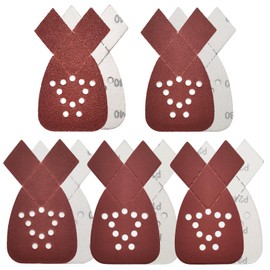 MFBJXC 50PCS Mouse Sander Sandpaper with Extra 2 Tips for Replacement Detail Sander Sanding Pads 12 Holes Hook and Loop Black and Decker Mouse Sander Pads