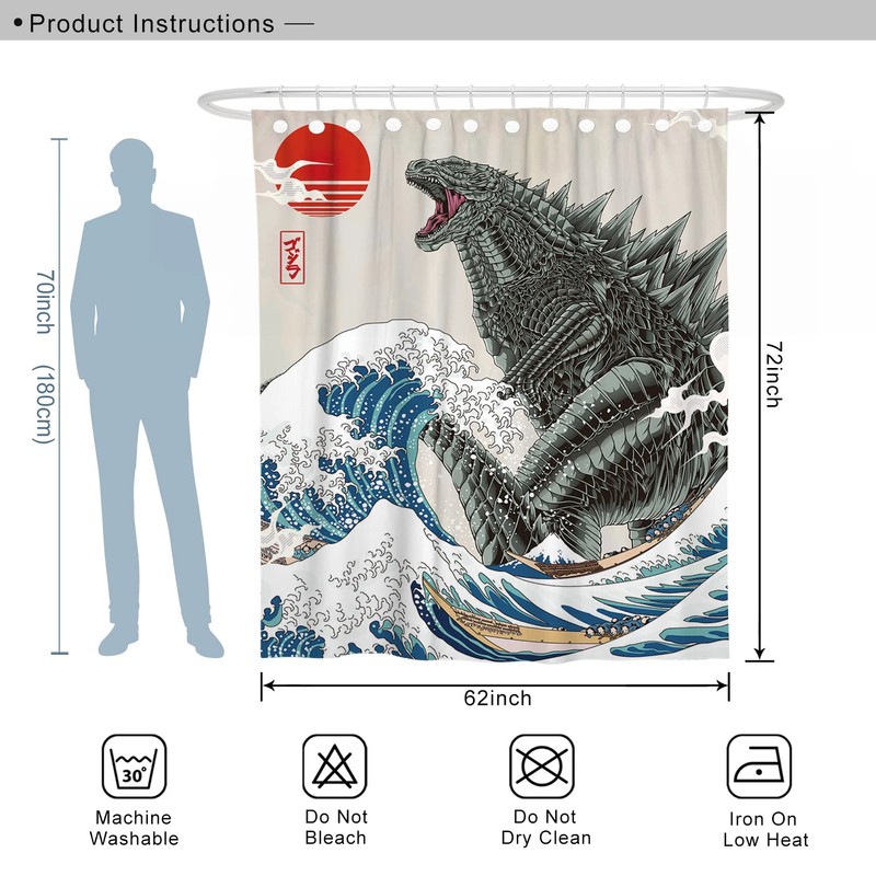 DESIHOM Funny Shower Curtain Set, Fun Anime Monster Shower Curtains