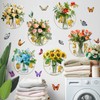 Buiory Removable Hanging Flower Vases Wall Stickers Peel and Stick