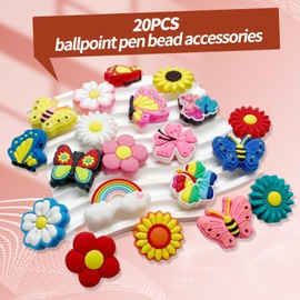 Yamobi Pack of 20 Colourful Beads for Beads Pen, Beautiful Bead Bracelets Women, Small Beads for Pearl Pen Crafts, Beads for Ballpoint Pens Yourself