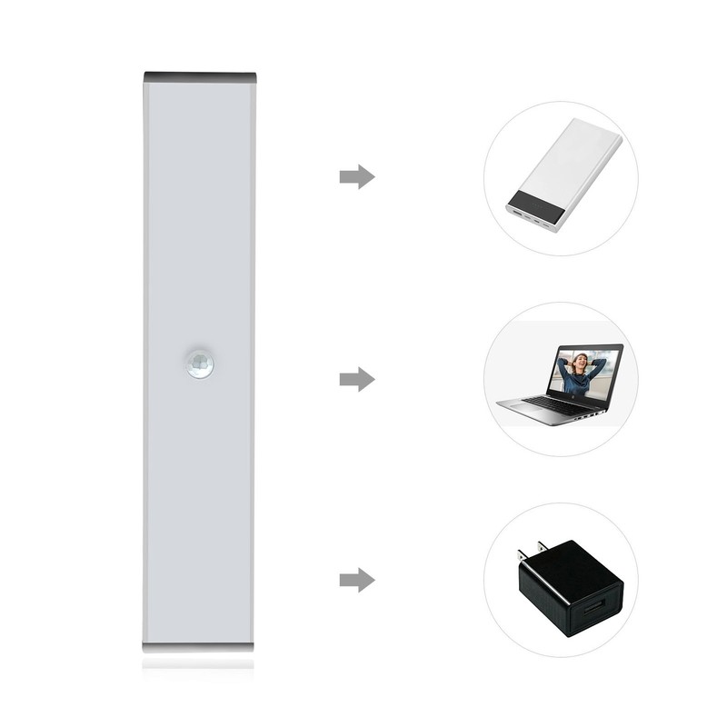 Motion Sensor Light LED Under Cabinet Closet Lighting USB Rechargeable