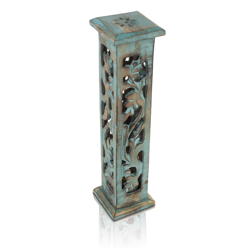 Wooden Incense Stick & Cone Burner Holder Tower Large Organic