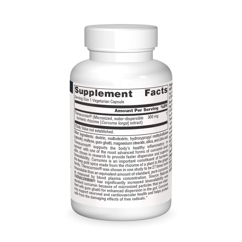 SOURCE NATURALS Theracurmin 300 Mg Vegetable Capsule, 30 Count