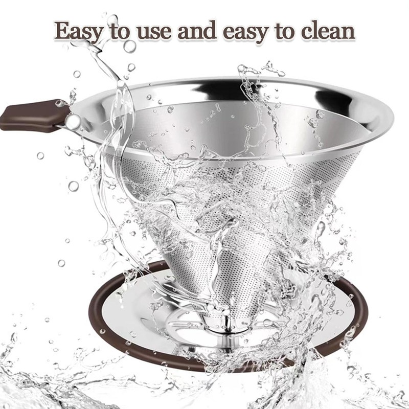 Permanent Coffee Filter, Stainless Steel, Paper-Free Coffee Filter, Ideal Coffee