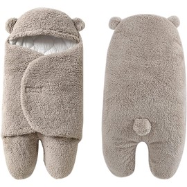 MOONMN Baby Swaddle, Baby Swaddle, Newborn Baby Clothing, Baby Sleeping Bag, Going Out, Winter, Newborn Kigurumi, Hugging Futon, Comes with Feet, Baby Shower, Cold Protection, Warm, Soft, Cotton,