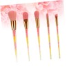 Mikinona 5pcs 1 Set Pink Makeup Brush Set with Transparent