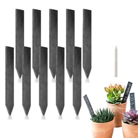 Pack of 10 Plant Signs, Slate Board for Labelling, Herb Signs, Slate Plant Signs for Outdoors, Slate Plant Signs for Labelling, Weatherproof Slate Board (10 x 2 cm)