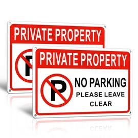 TAULA 30 * 20CM No Parking Signs Outdoor-Keep Clear Sign,30 * 20CM Private Property Signs Outdoor,Private Parking Signs are Waterproof, Rust and Fade Resistant|Pack of 2