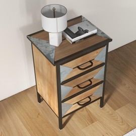 Gyabnw Wooden Floor 3 Drawers, Freestanding Entryway Storage Unit Console Table, Modern Organizer Cabinet for Living Room, Bedroom, Bathroom, Kitchen,Hallway, Office, Wood