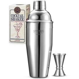 Stntus cocktail shaker set, 750 ml, bar accessories, mixer with jiggers, stainless steel, gift set.