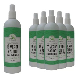 Productos Mart Mexico Tónico Facial De Té Verde Con Ácido Hialurónico (500ml)6pack