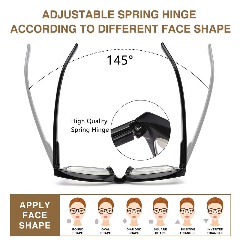 Readers for Women Oprah Style Square Reading Glasses with Spring