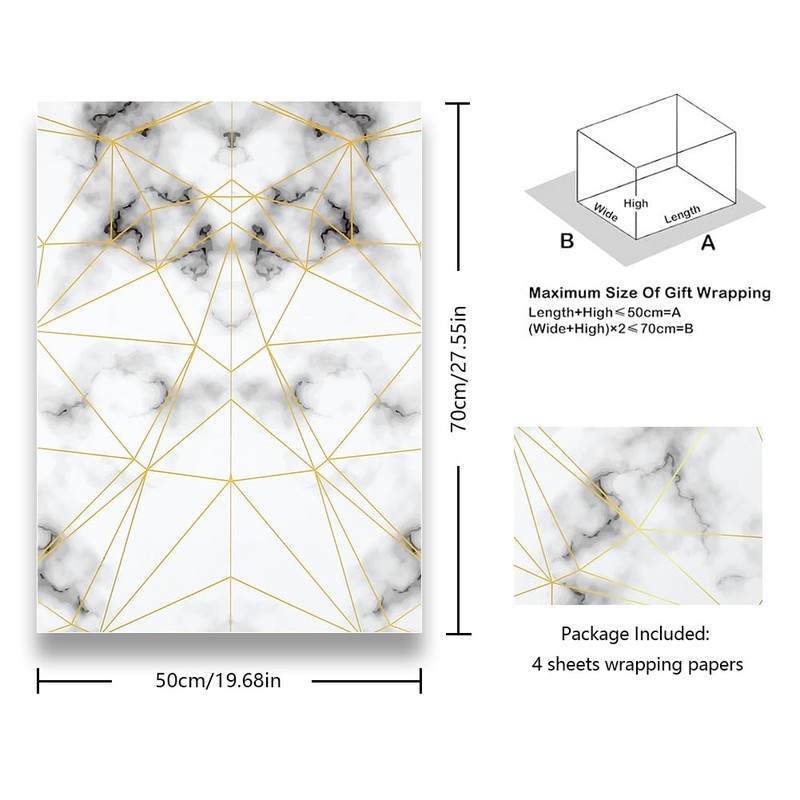 Gift Wrapping Paper for Men Male Husband Father, White Marble