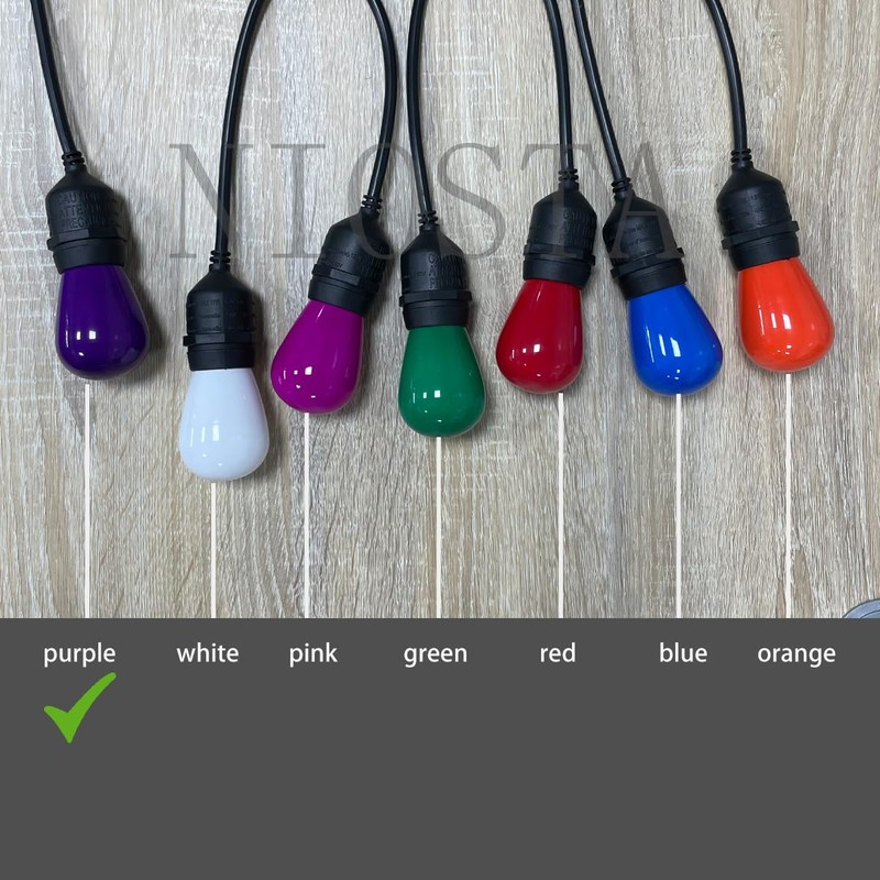 NIOSTA S14 Replacement Incandescent Bulbs, 15 Count Ceramic Purple, 11W