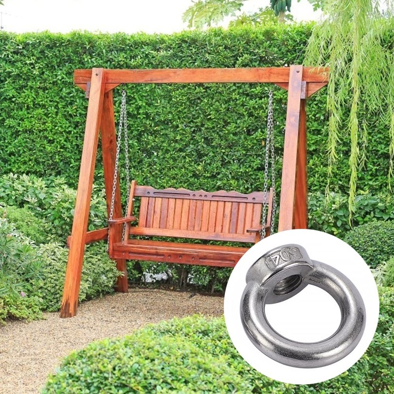 Ring Nut M4 Pack of 12 Ring Eyelets Stainless Steel