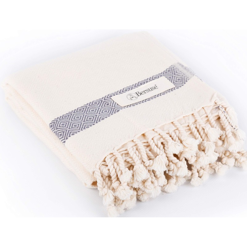 Bersuse 100% Cotton - Laodicea Turkish Towel - Natural White