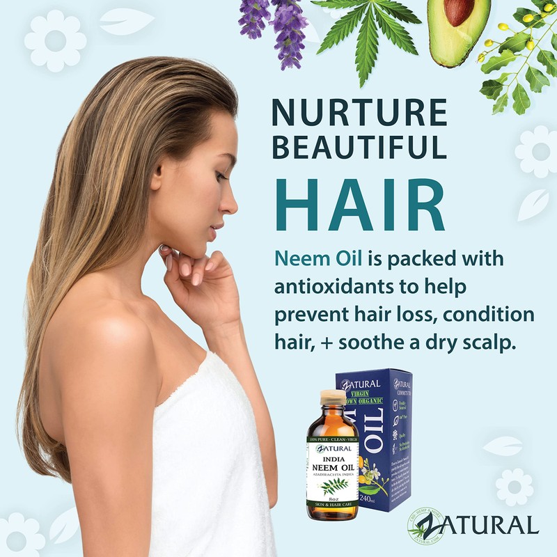 Zatural Organically Grown Neem Oil 100% Pure Cold Pressed Seed