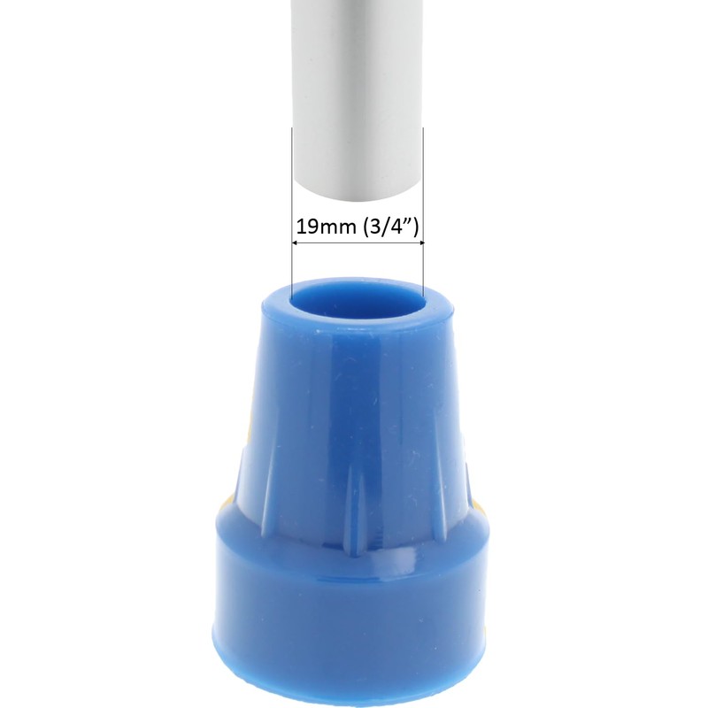 2x blaue Gummispitzen für Gehstock oder Krücke - 19mm &