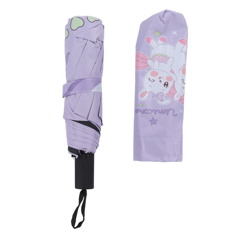 Children Umbrella 3 Fold Reflective Edge Cartoon Portable Kids Sun