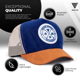 Urban Effort Mesh Back Cap - for Men and Women Baseball Hat 5-Panel Trucker Hat - Great Snapback Closure for Hunting & Hiking (Blue/Brown)