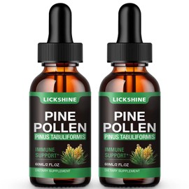 2 Pack Pine Pollen Tincture - Organic Pine Pollen Powder Liquid Drops Extract for Immune Support, Sugar Free Natural Herbal Supplement - Vegan Pine Pollen Drops 4 Fl.Oz.