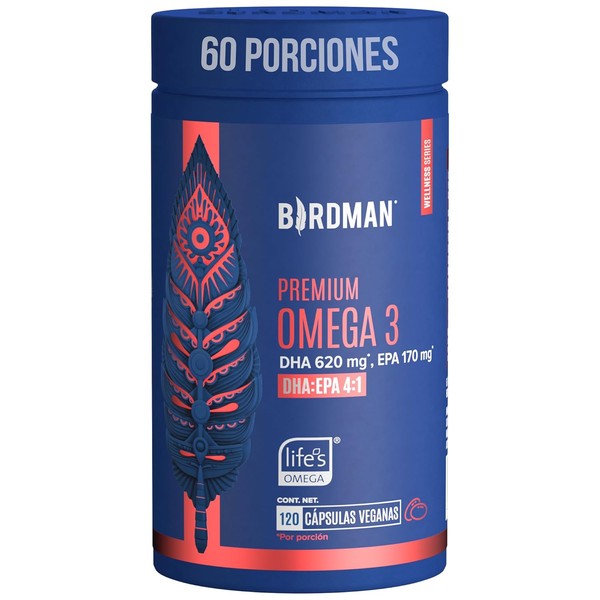 Birdman Premium Omega 3 a base de Algas (Ratio DHA:EPA