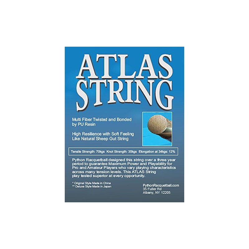 Python Atlas Deluxe Racquetball String (Black,17g) (42 ft.)